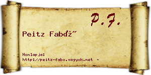 Peitz Fabó névjegykártya